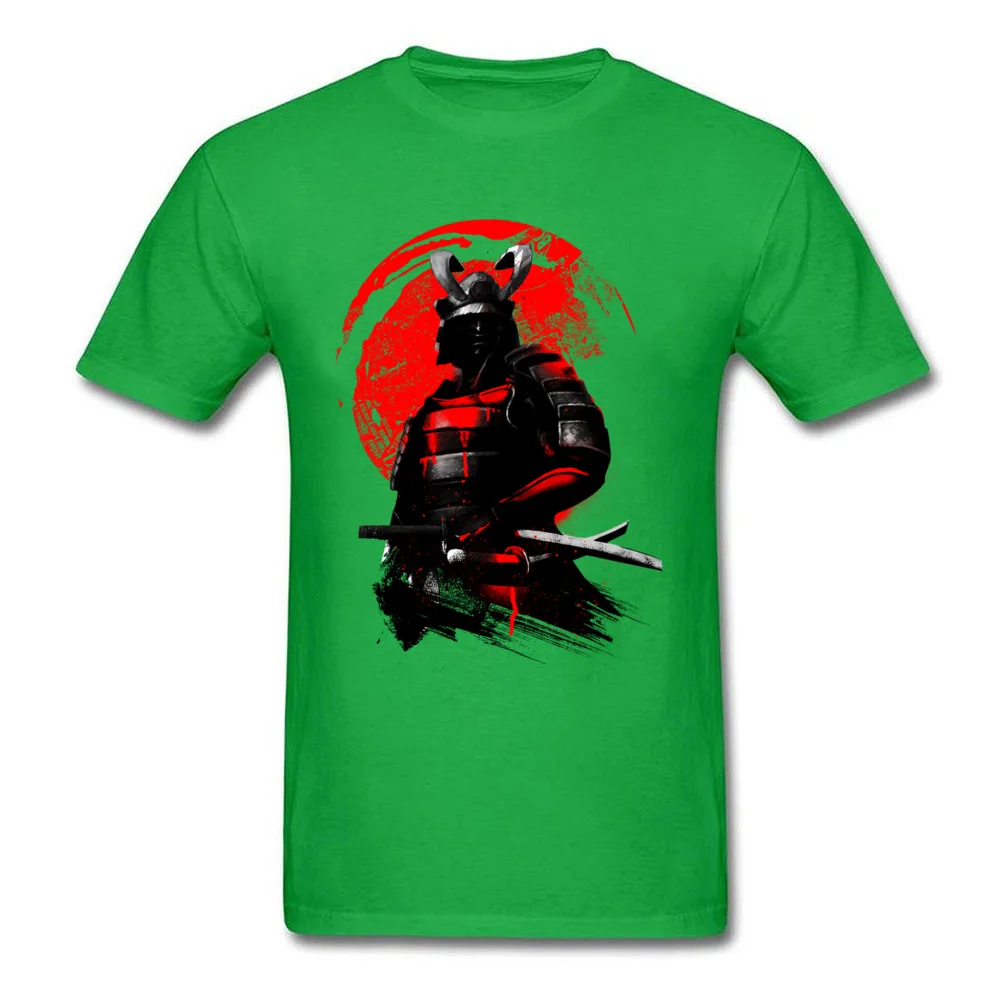 Топы самурайского воина, холодный стиль, черная, Красная футболка, мужские футболки с героями японского аниме, футболки, хлопковая одежда, футболка фехтовальщика - Цвет: Зеленый