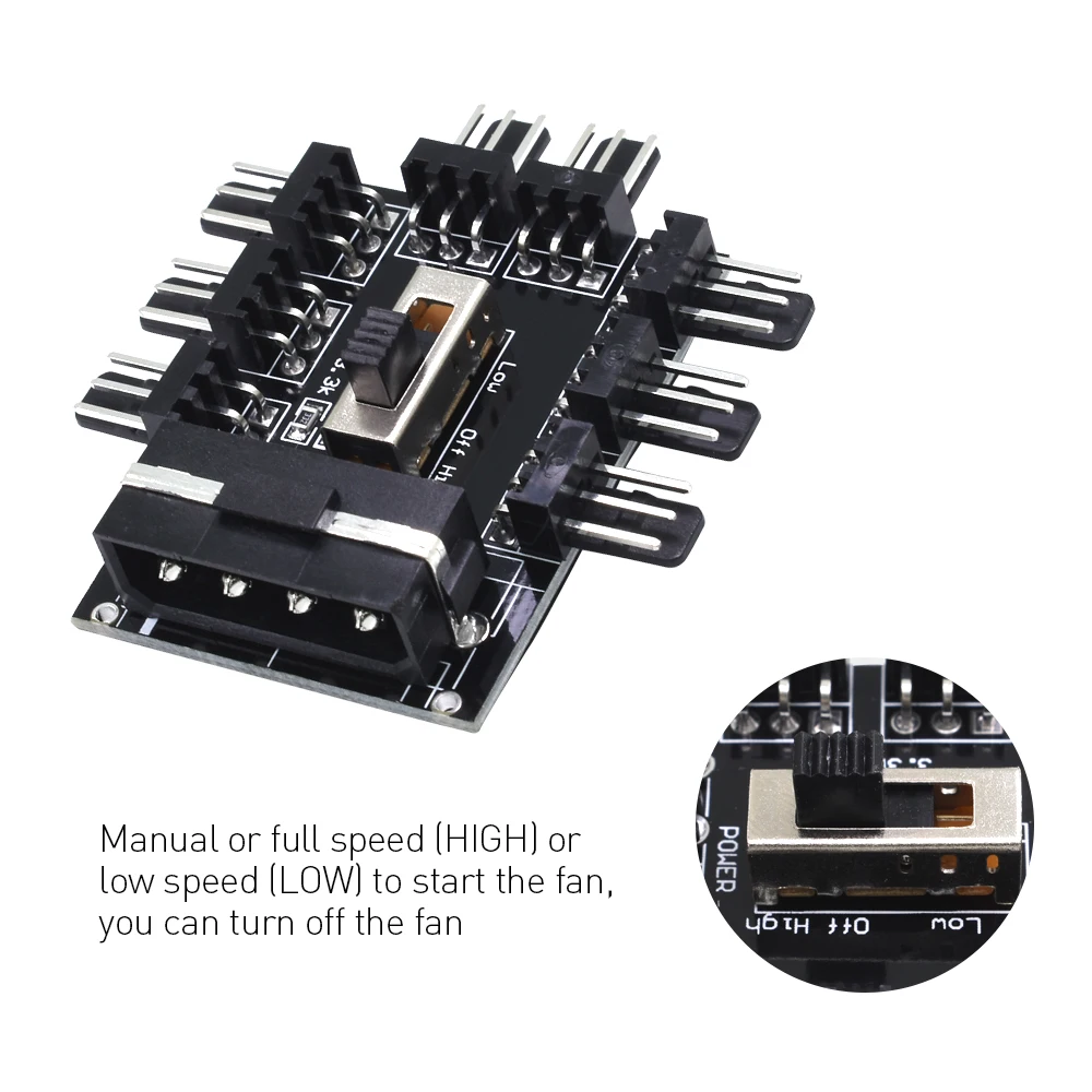 TISHRIC PC от 1 до 8 4 контактный кулер Molex охлаждающий вентилятор разветвитель кабель