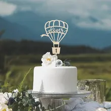 Заказное имя воздушный шар Топпер для торта Персонализированный Деревянный подарок на день рождения ребенка Топпер для торта Детские вечерние украшения