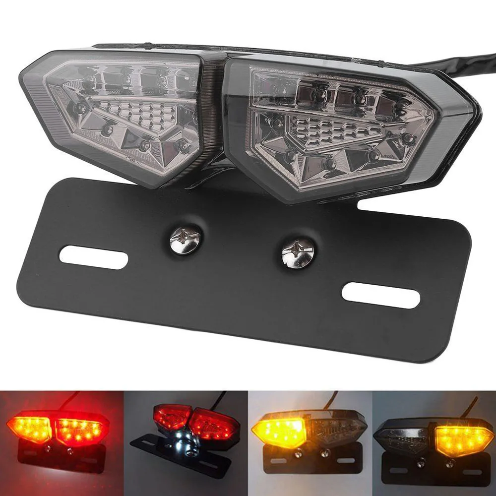 

Motorcycle Turn Signal Light DC 12V Dual LED Integrated Motorbike Tail Light License Plate Lamp Brake Indicators for Harly Jeep