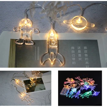 

New Christmas Birthday Party Spaceship Rocket Mars Home Decorate Led String Lights 1Set