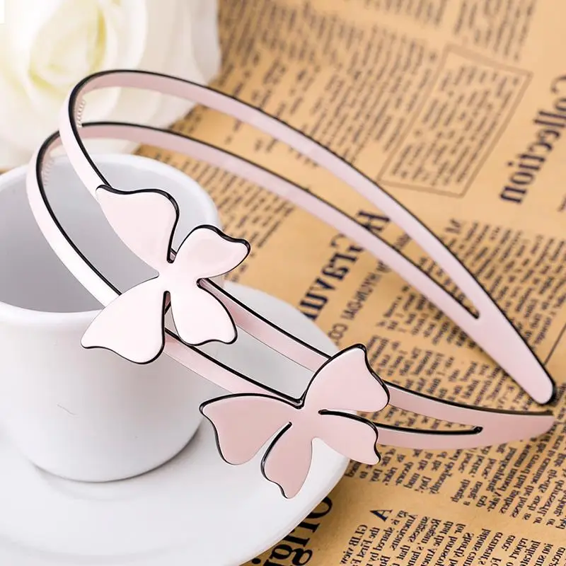 Chaplet 2016 New High Quality Elegant Ladies Hair Accessories Solid Multicolor Girls Hairband Butterfly Headband Free