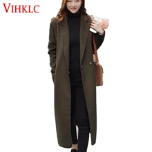 Новинка, элегантное женское длинное кашемировое пальто, европейский стиль, теплое, Осень-зима, шерстяная Женская куртка, плотное, тонкое пальто, A186