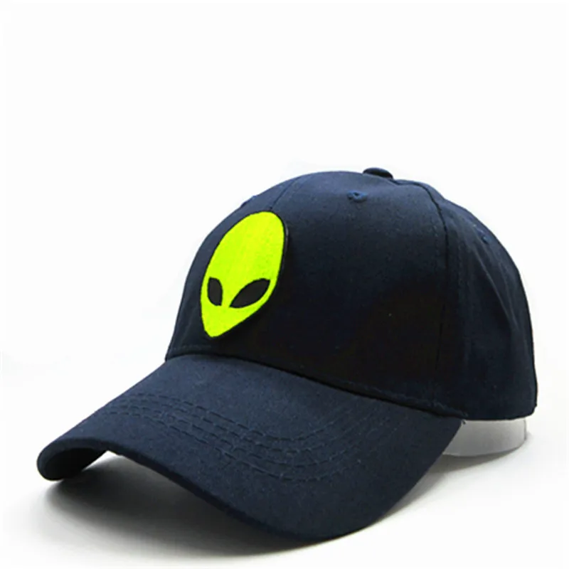 LDSLYJR хлопковая бейсбольная Кепка с вышивкой пришельца, кепка в стиле хип-хоп, регулируемая бейсболка для детей и взрослых, Размер 162 - Цвет: Navy Blue