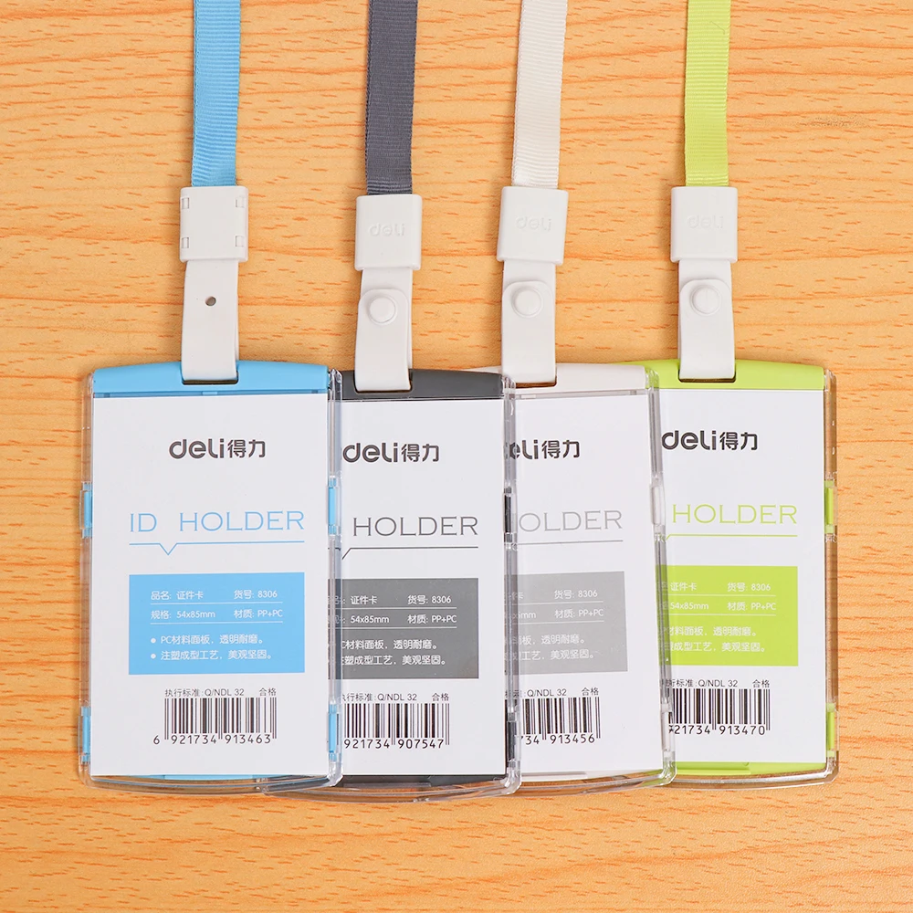 

2019Fashion Work Card Holders With Rope Card Holder Employee Name ID Card Cover Work Certificate Identity Badge Plastic Dropship