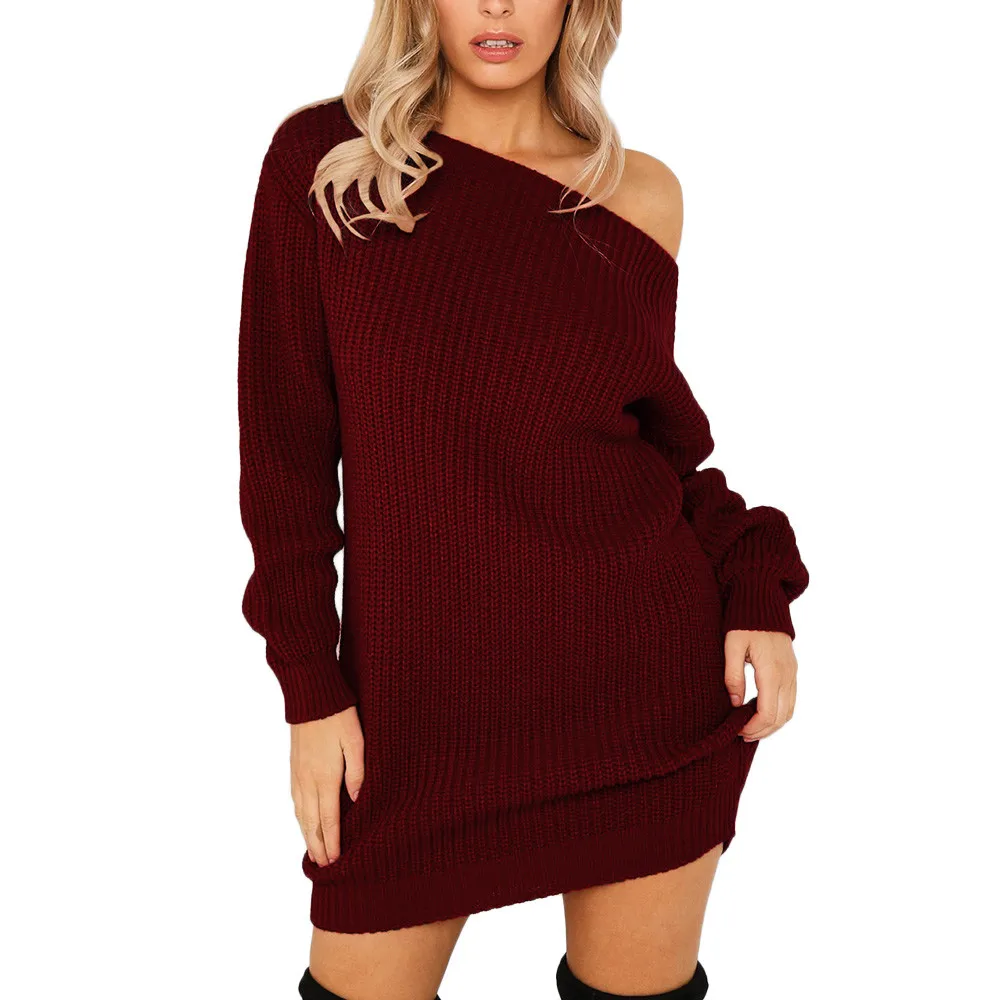 US $10.99 22% OFF|Women Knitted Cold Off Shoulder Long Sleeves Evening Party Maxi Pullover Mini Dress Winter Hot Sale New Sweater Dresses|Dresses| US $10.99 22% OFF|Women Knitted Cold Off Shoulder Long Sleeves Evening Party Maxi Pullover Mini Dress Winter Hot Sale New Sweater Dresses|Dresses|