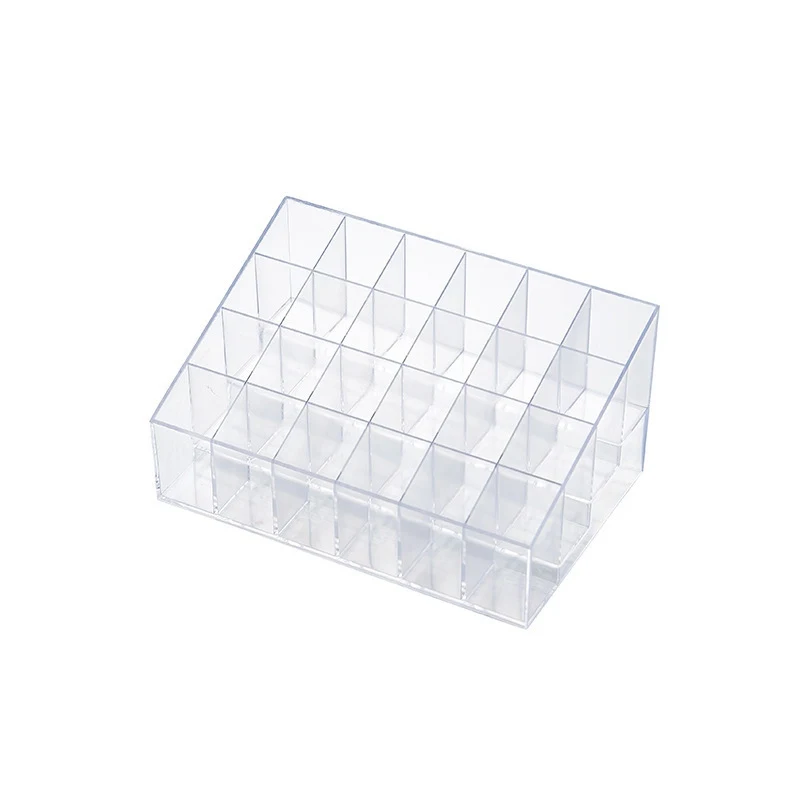

24 Grids Lipstick Holder Organizer Stand Display Case Lipstick Storage Box Clear Plastic Wholesale