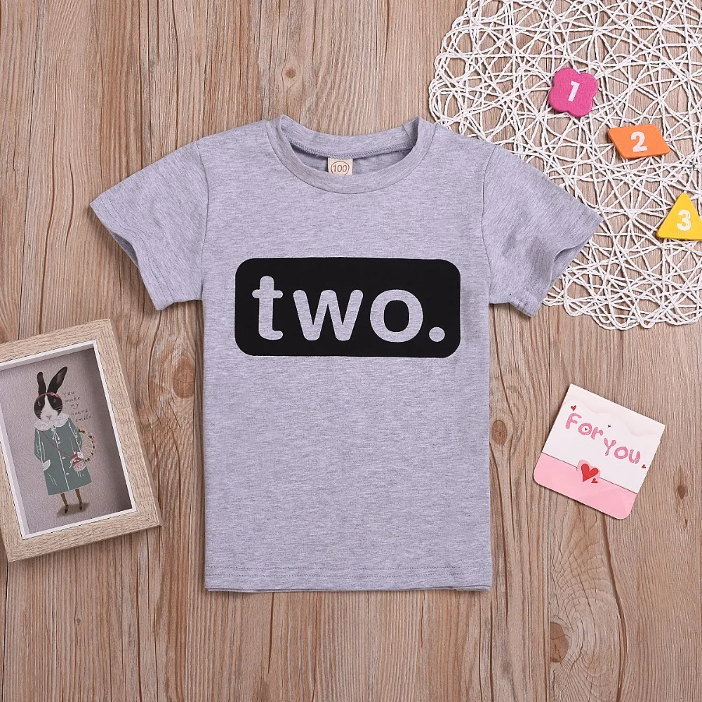 Рубашка на 2-й день рождения, одежда для маленьких мальчиков 2 лет, футболка на 2-й день рождения, вечерние футболки из хлопка