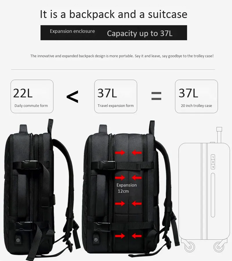 Дорожная сумка Анти-Вор модный мужской рюкзак Многофункциональный Водонепроницаемый 15,6 дюймов сумки для ноутбука мужские usb зарядка масштабируемый багаж