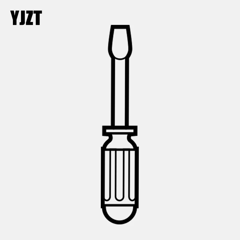 

YJZT 3CM*15.5CM Personalized Flat Head Screwdriver Vinly High Quality Car Sticker C22-0552