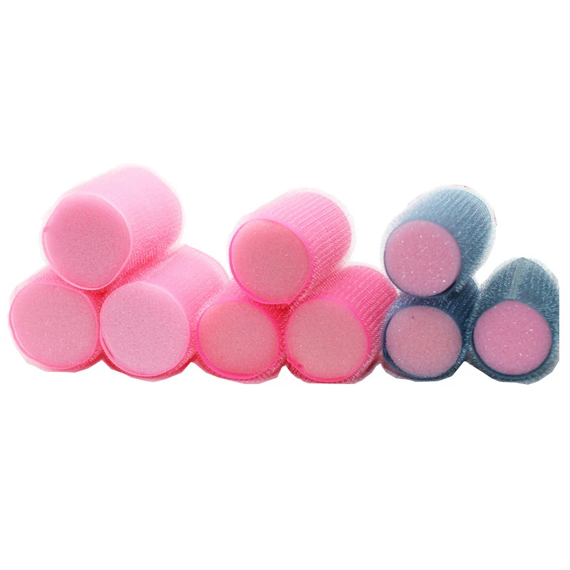 Sponge Core Strong Self-Adhesive Hair Rollers Big Waves Air Bang Sleep Curling Curlers Fluffy Curl Hair Maker 12pcs/set
