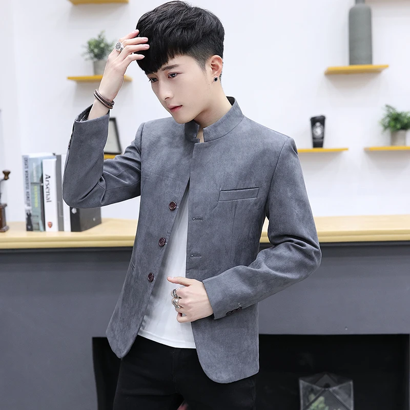 

custom Spring Men's Leisure Small Suit Jacket 2018 New Korean Edition Youth Morality Trend Zhongshan Suit