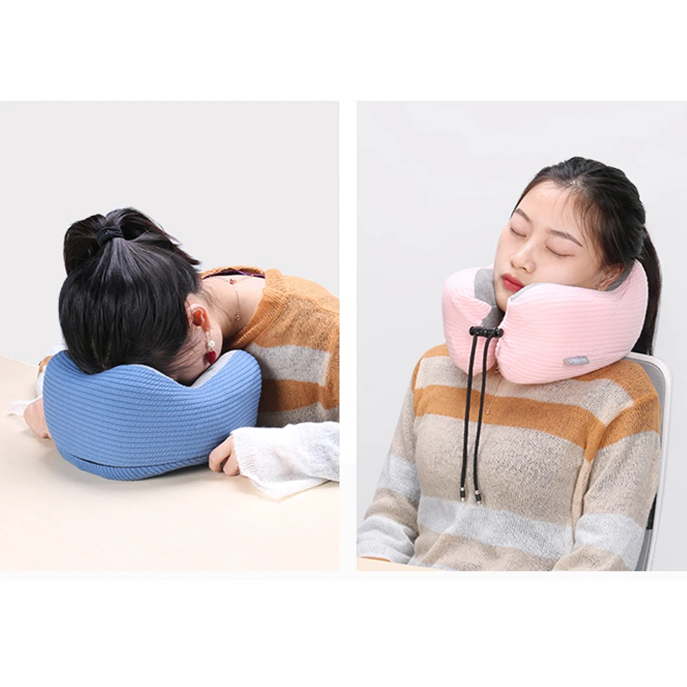 u-подушки путешествия Офис Открытый Портативный подушка Neckrest Путешествия складной медленный отскок пены памяти Поезд Самолет подушка