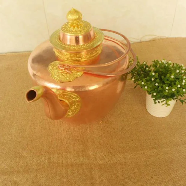 Handmade Pure Copper Tea Milk Kettle Large Pot Jug Teapot with Lid Handmade Pure Copper Tea Milk Kettle Large Pot Jug Teapot with Lid