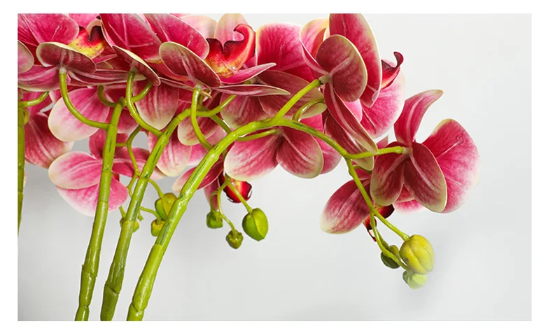 Flone Artificial Silk Fake Flowers 70cm Artificial Butterfly Orchid Flowers Branch Wedding Living room Home Warm Decoration (17)