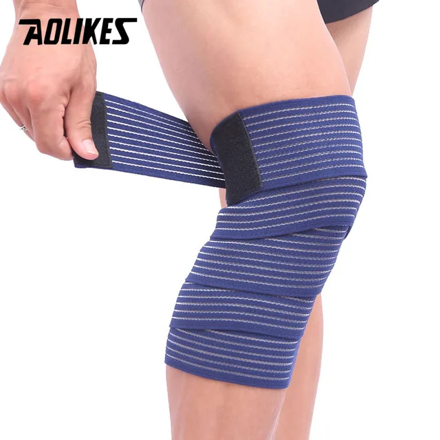 AOLIKES 1PCS Elastic Bandage Tape Sport Knee Support Strap Shin Guard Compression Protector For