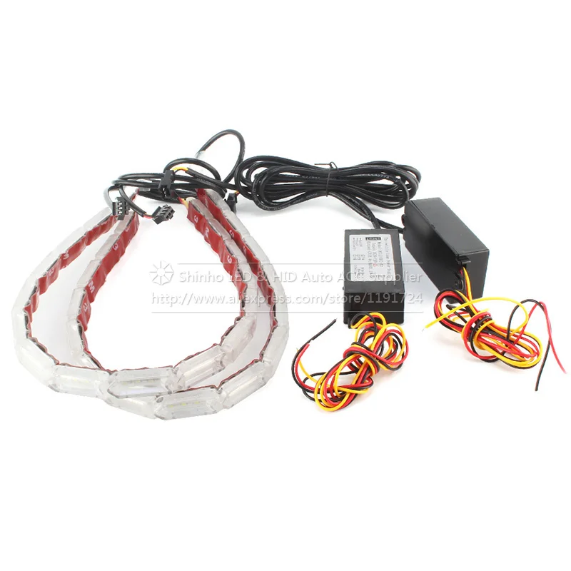 2 pièces bande de LED Flexible DRL feux diurnes étanche à l'écoulement séquentiel phare Switchback coureurs clignotants d'angle DRL 2 pièces bande de LED Flexible DRL feux diurnes étanche à l'écoulement séquentiel phare Switchback coureurs clignotants d'angle DRL