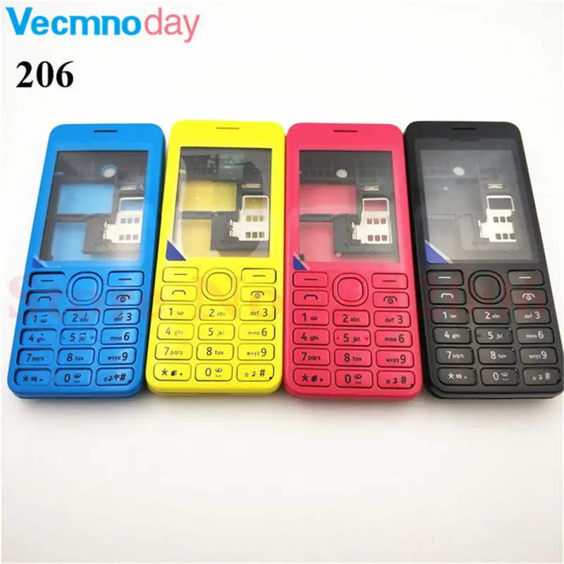 

Vecmnoday New For Nokia Asha 206 2060 Dual SIM Housing Cover Door Frame + Battery Back cover + Keypad