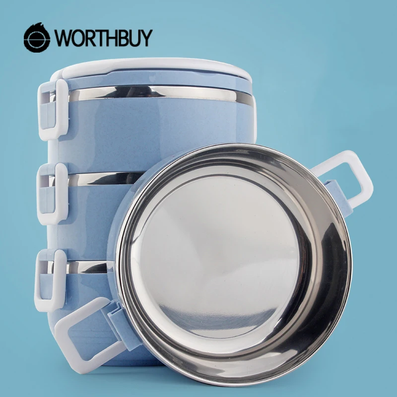 WORTHBUY Высокая емкость Ланч бокс для детей школьная еда контейнер хранения