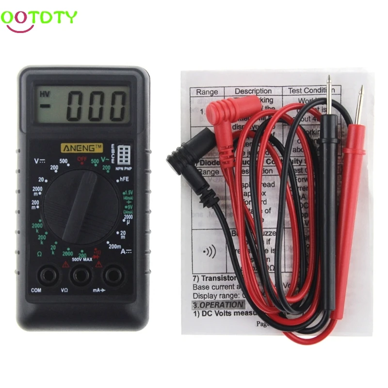

AN Extra Mini Digital Multimeter Overload Protect Voltage Ampere Ohm Meter DC AC 828 Promotion