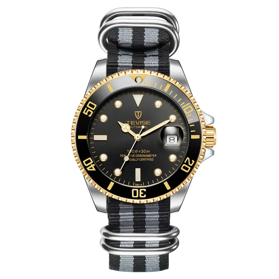 TEVISE Green Watch Men Automatic Mechanical Anti-Scratch Rotatable Outer Ring Waterproof Luminous Mens Watches Top Brand Luxury most accurate mechanical watch