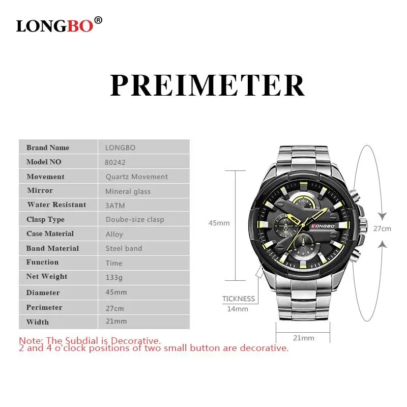 LONGBO 2020 Fashion Military Men Wristwatch Luxury Casual Stainless Steel Band Sports Watches Dynam