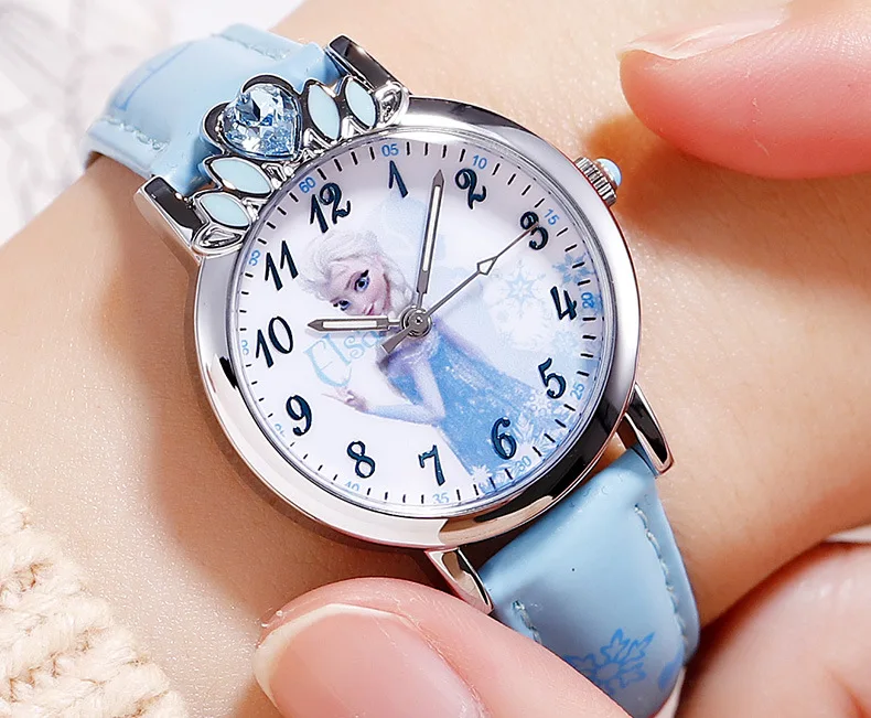 Disney Замороженные детские часы Роскошные Корона с бриллиантами disney Принцесса женские часы натуральная кварцевые часы для школьников детей