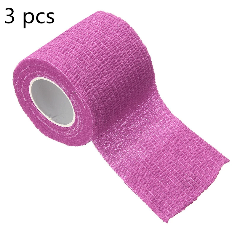 2.5cm*4.5m Self-Adhesive Elastic Bandage First Aid Medical Health Care Treatment Gauze Tape Outdoor Tools Non-woven 1 PC/3PCS - Цвет: Красный