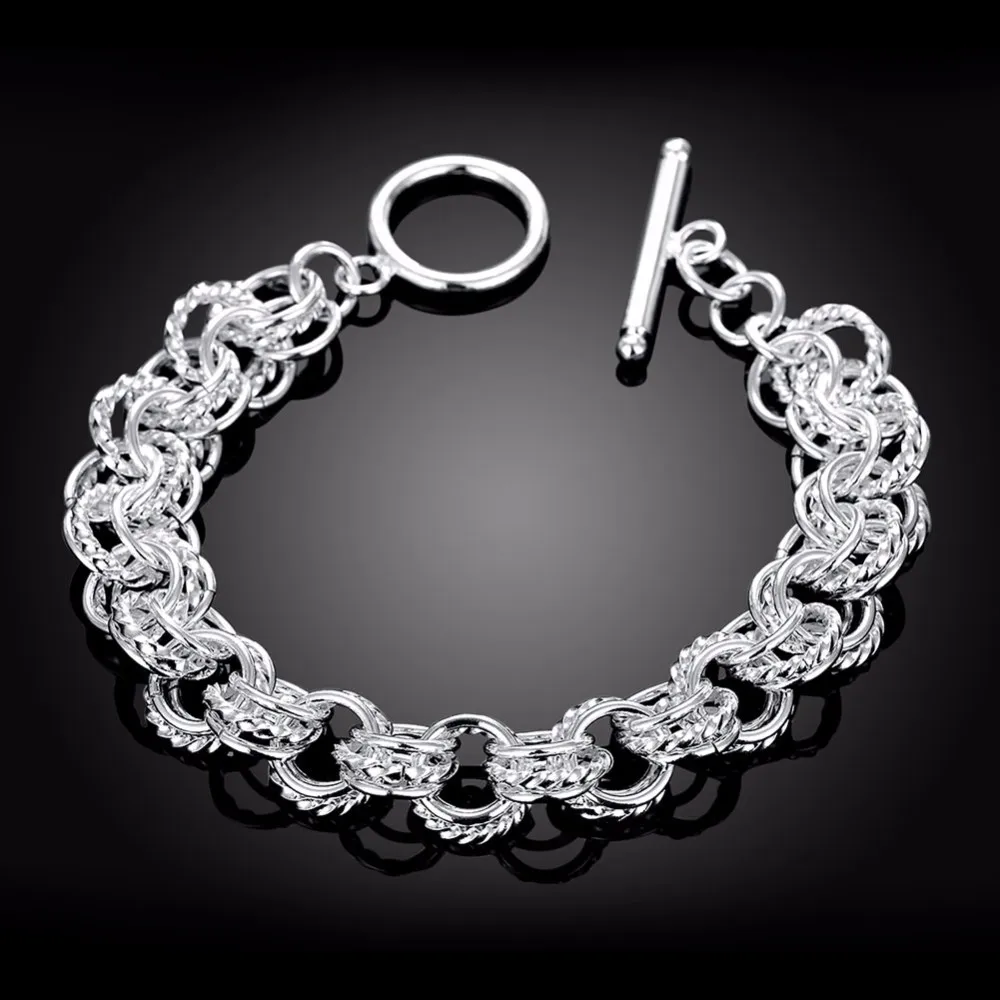 

H023 Rope Chain Wrap Bracelets silver plated bracelet for women men unisex jewelry hand chain bijoux Classic