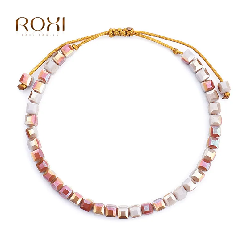 Квадратные браслеты с бусинами из кристаллов и тянущиеся Bijoux Pulseras mujer