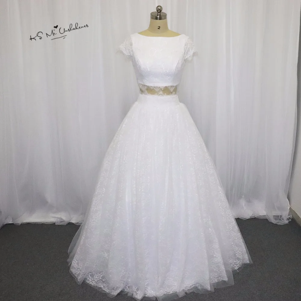 Grandescuento Vestido De Novia Vintage De Dos Piezas 2017 Vestidos De Novia De Encaje Vestido De Gala Con Manga Casquillo Vestidos De Boda De Princesa De Verano May 2020