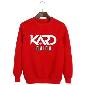 

Spring autumn k.a.r.d album hola hola same printing o neck pullover hoodies kpop card unisex long sleeve loose sweatshirts
