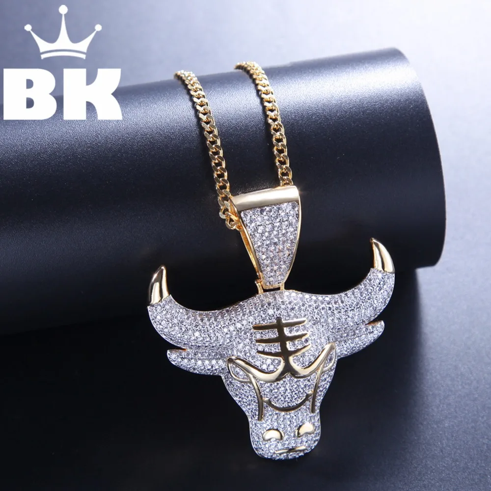 THE BLING KING Custom Matador Necklace Hip Hop Full Iced Out Cubic