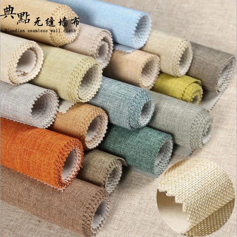 

2.8m x 3.5m Plain linen seamless wall covering living room bedroom background wall covering decoration solid color wallpaper