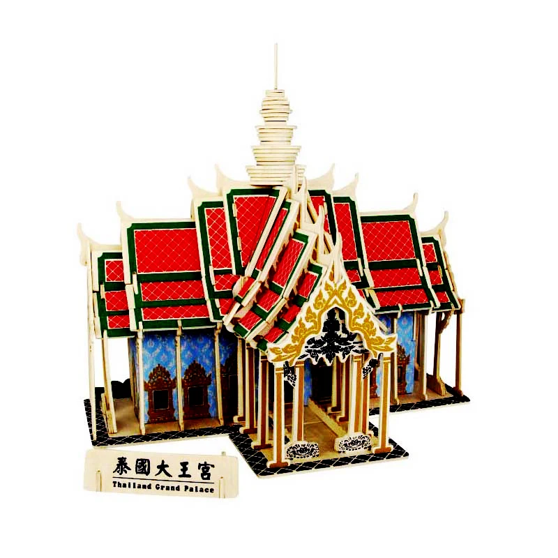 

Kids Toy Of 3D Wooden Puzzle Diy Toy For Children and Adult Thailand Grand Palace Quality Montessori Educationaly As Good A Gift