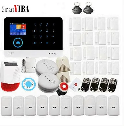 

SmartYIBA 2G Alarm System Home Protection Wireless WIFI GSM Alarm with Solar Siren Smartphone APP Control SMS GPRS Alarm Home