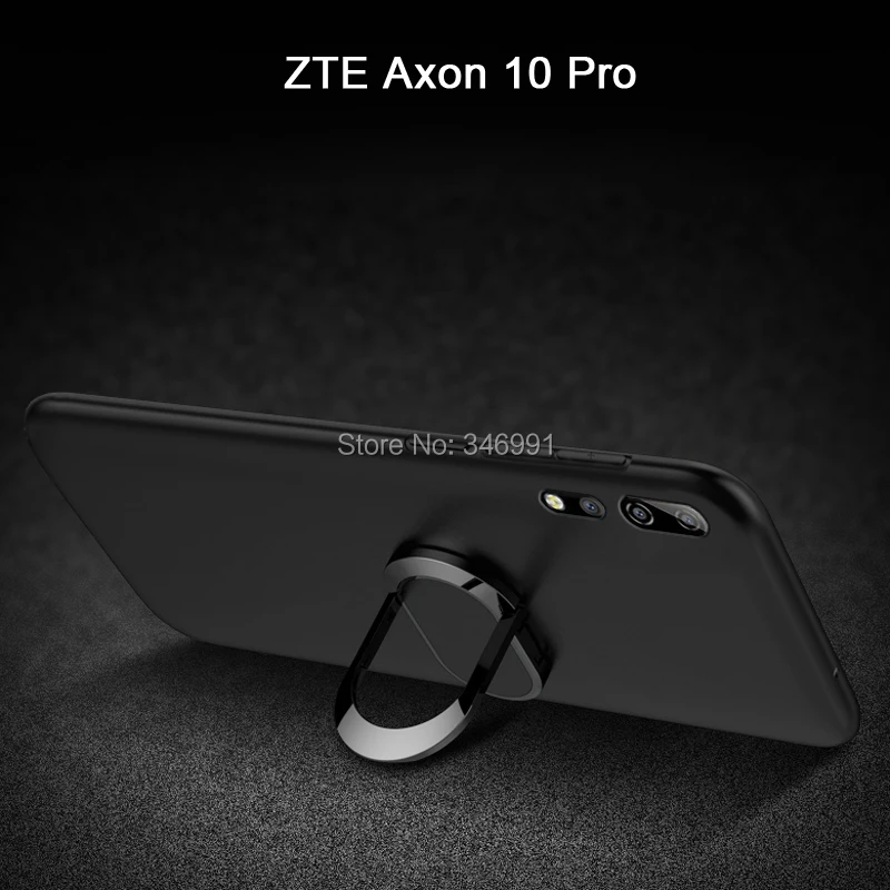 Чехол для zte Axon 10 Pro A2020 Pro, 6,47 дюймов, мягкий черный силиконовый магнитный автомобильный держатель, кольцевой чехол для zte Axon 10 Pro A2020PRO, чехол s