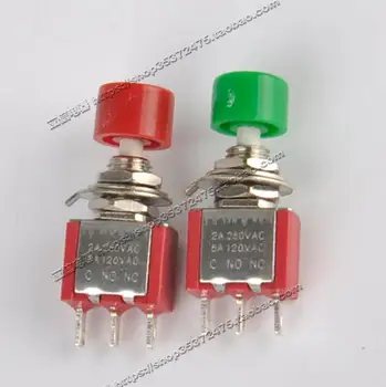 

10pcs push button Switches 250V 2A 120V 5A Self reset switch 3 pin DS-612 6mm for power supply