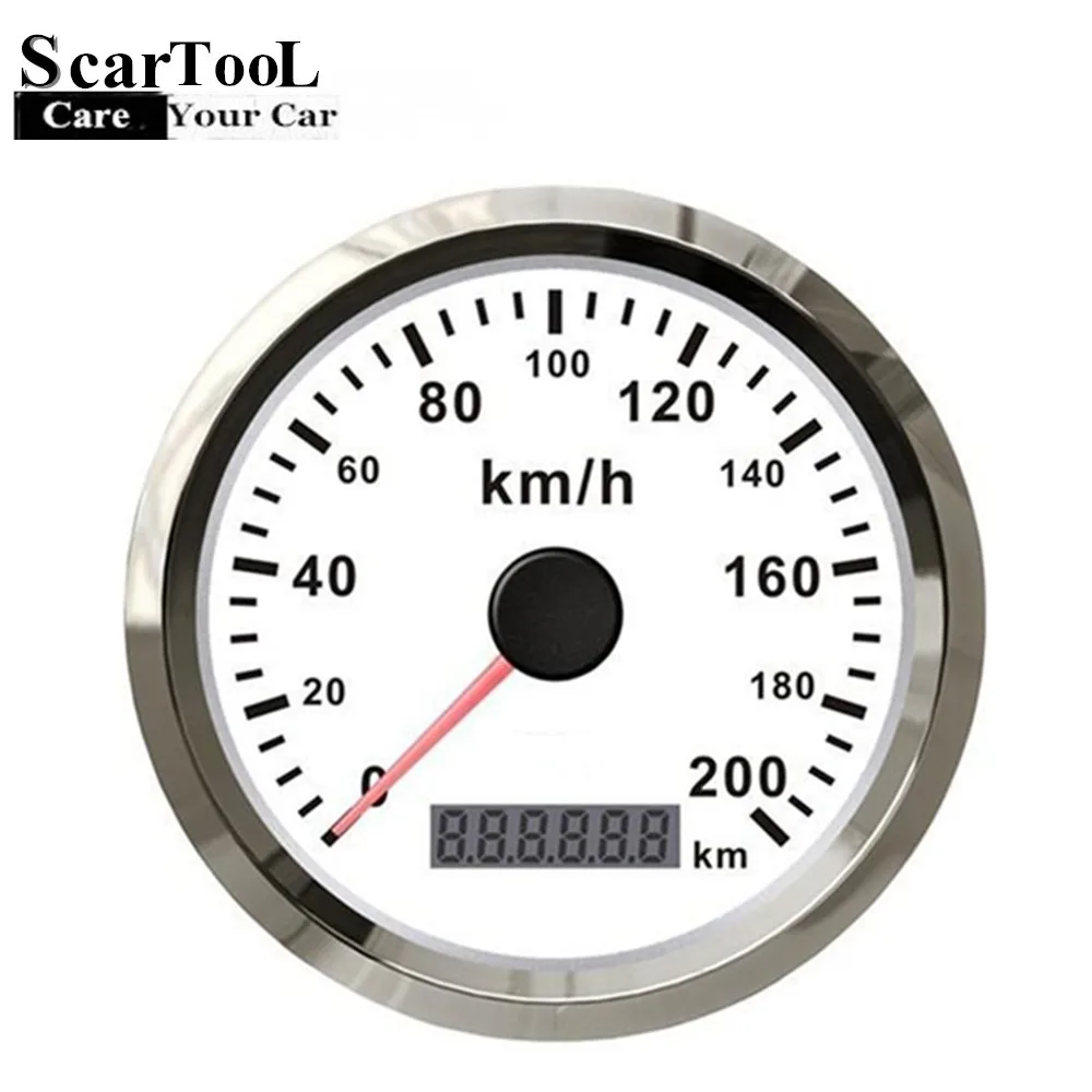 Car Motor truck Auto Stainless steel GPS Speedometer 200km/h waterproof