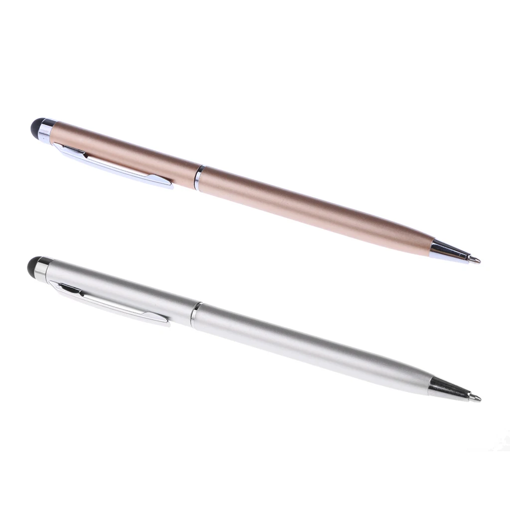 2 Pieces Capacitive Touch Screen Stylus Pen For Phone Tablet PC Gold+Silver