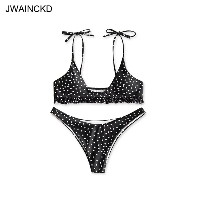 Women Sexy Dot Printed Bikini Set Push Up Padded Bow Swimwears Swimsuit ...