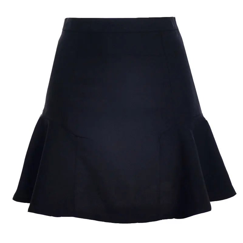 Модные Шифоновая юбка Высокая талия лоскутное Трубы Русалка Плюс Размеры красочные Для женщин Элегантный женский - Цвет: Черный