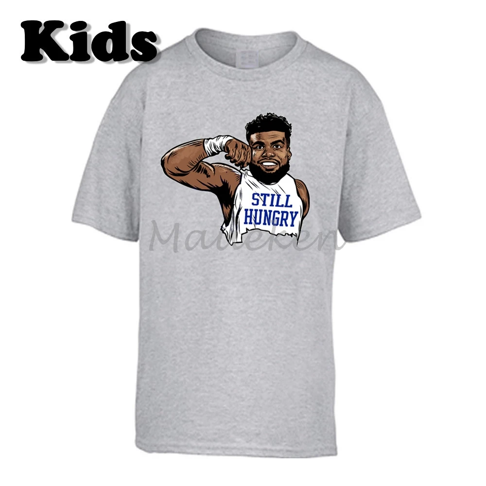 Детская футболка с надписью «STILL HUNGRY Ezekiel Elliott 21», одежда «Даллас», футболка для мальчиков и девочек, футболка с круглым вырезом, W19042002