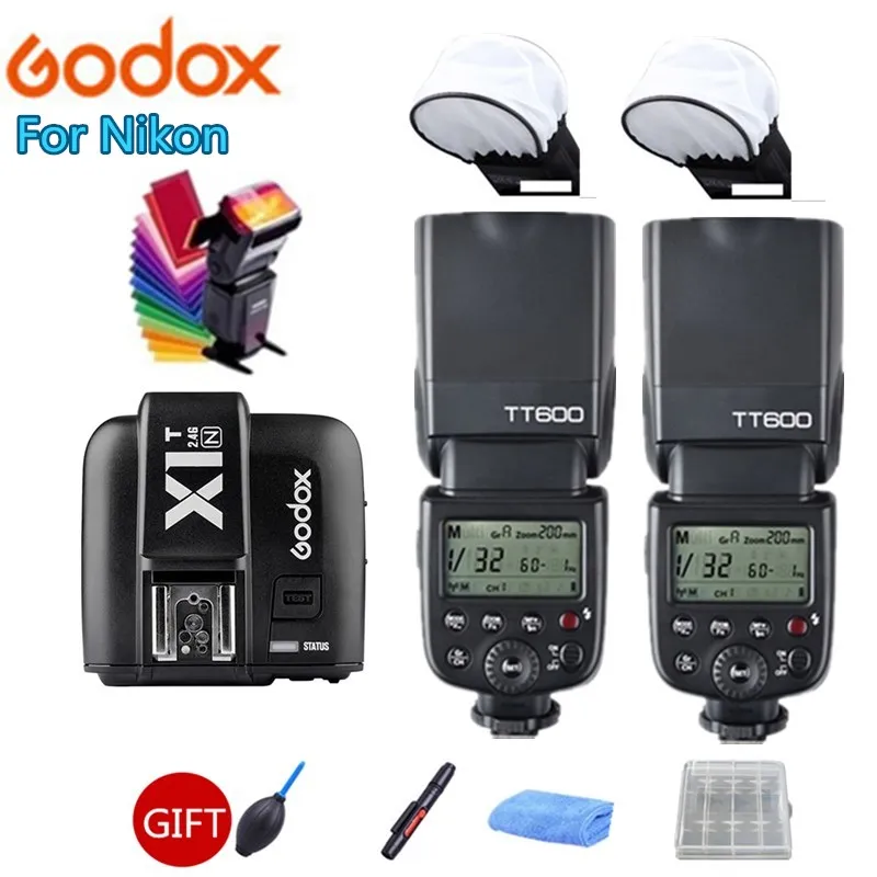 2x Godox TT600 TT600S 2 4G Беспроводная вспышка для камеры Speedlite + внешний передатчик Nikon D3200