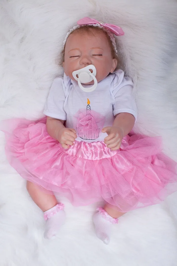

50cm Lifelike Soft Silicone Reborn sleeping baby girl Gift Newborn Toys toddler Arianna Tatiana boneca silicone reborn doll