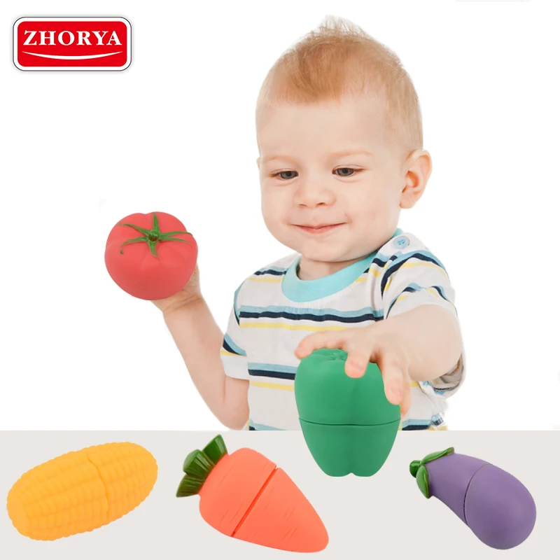 

Zhorya 5pcs/Set Environmental Plastic Fruit Vegetables Cutting Toys Early Development and Education Toy for Baby kids