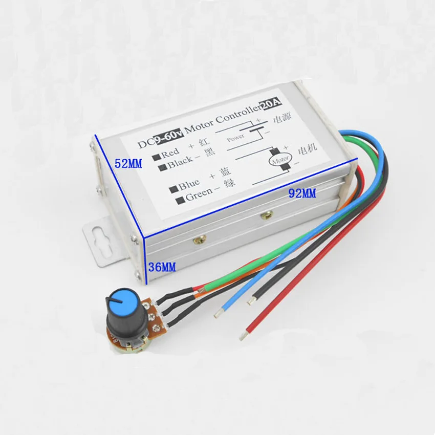 PWM DC мотор с непрерывной переменной передачей ШИМ регулятор скорости 9V12V24V48V60V