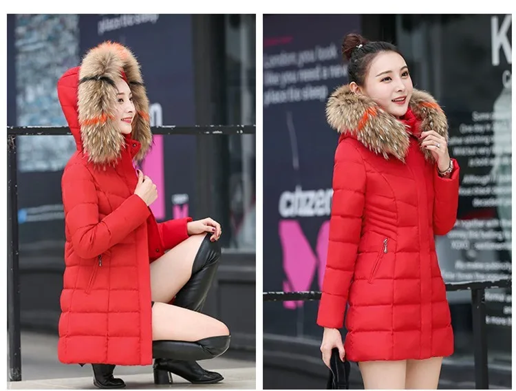 Women Winter Parkas Hooded Long Cotton Padded Jackets Big Fake Fur Collars Women Coat Winter Loose Outwear Jacket And Coat CH767 (7)
