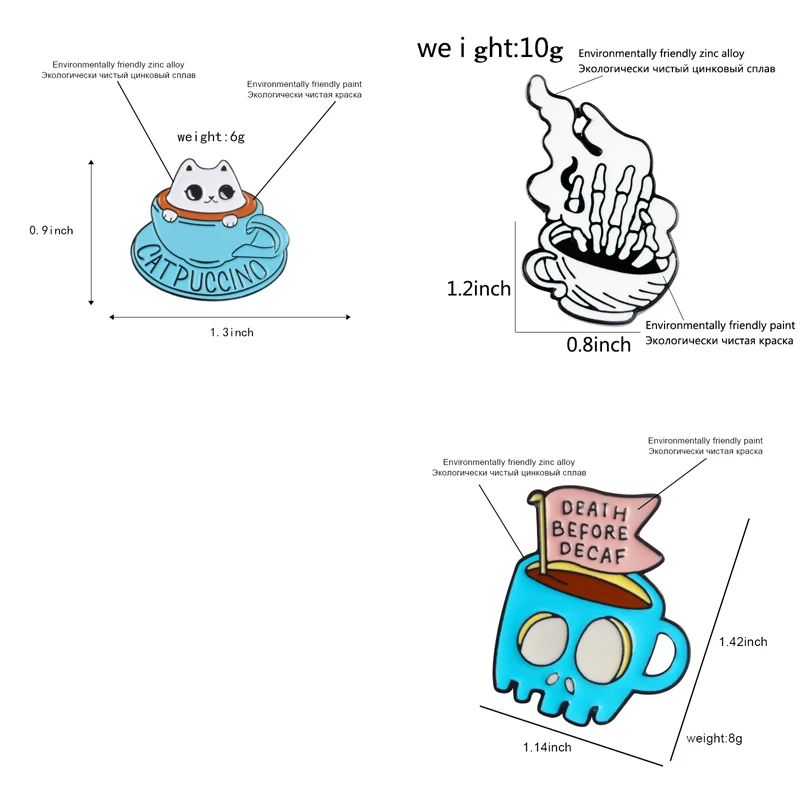 Коллекция Брошь винная бутылка кофейная чашка Череп Скелет Handbone Кот призрак Пикассо стиль разбитое сердце яйцо Броши Булавки значки
