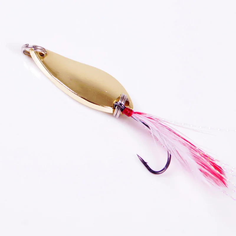 5pcs/lot 2.5g 5g gold silver single hook spoon lure fly lures metal